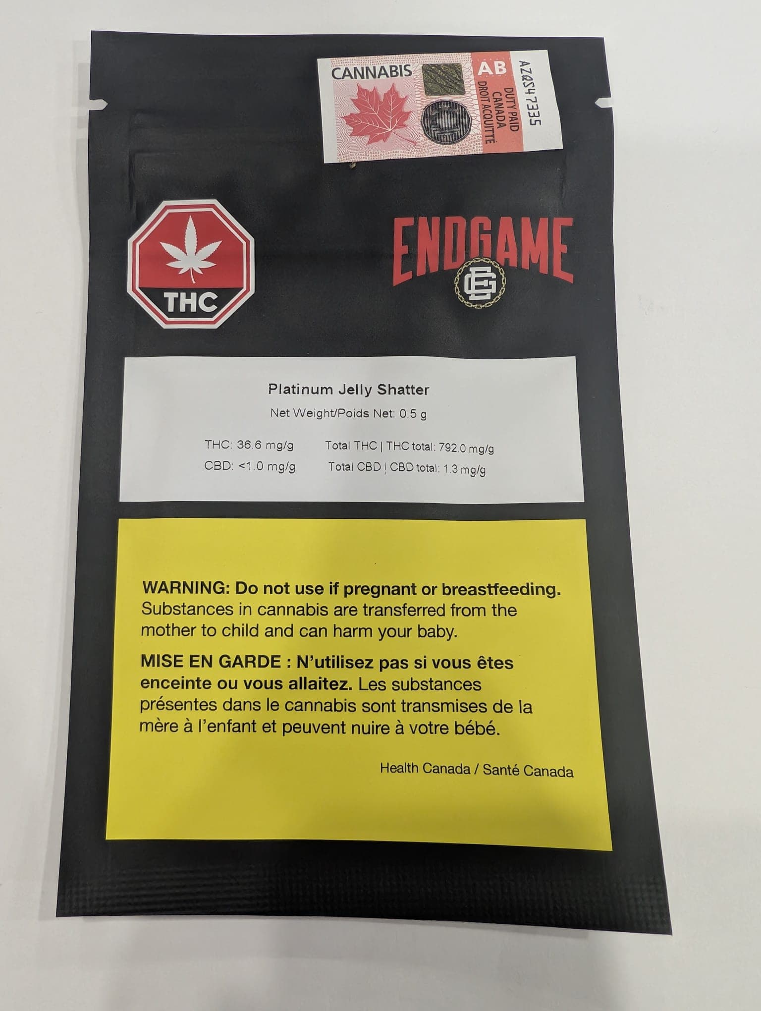 Endgame Platinum Jelly 1 x 0.5g Shatter