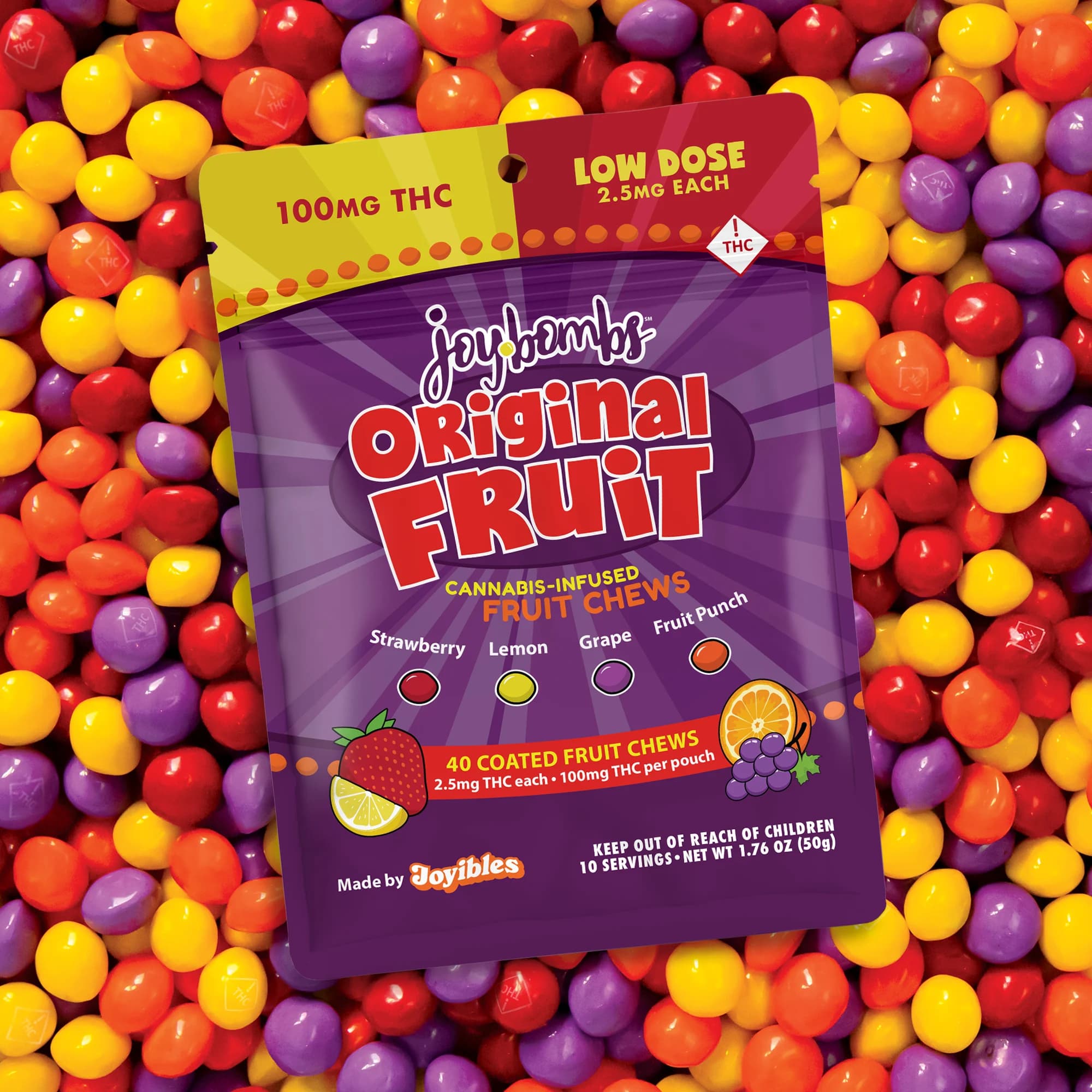 Joy Bombs by Joyibles Joy Bombs Original Fruit - 100mg THC (40pk / 2.5mg ea)