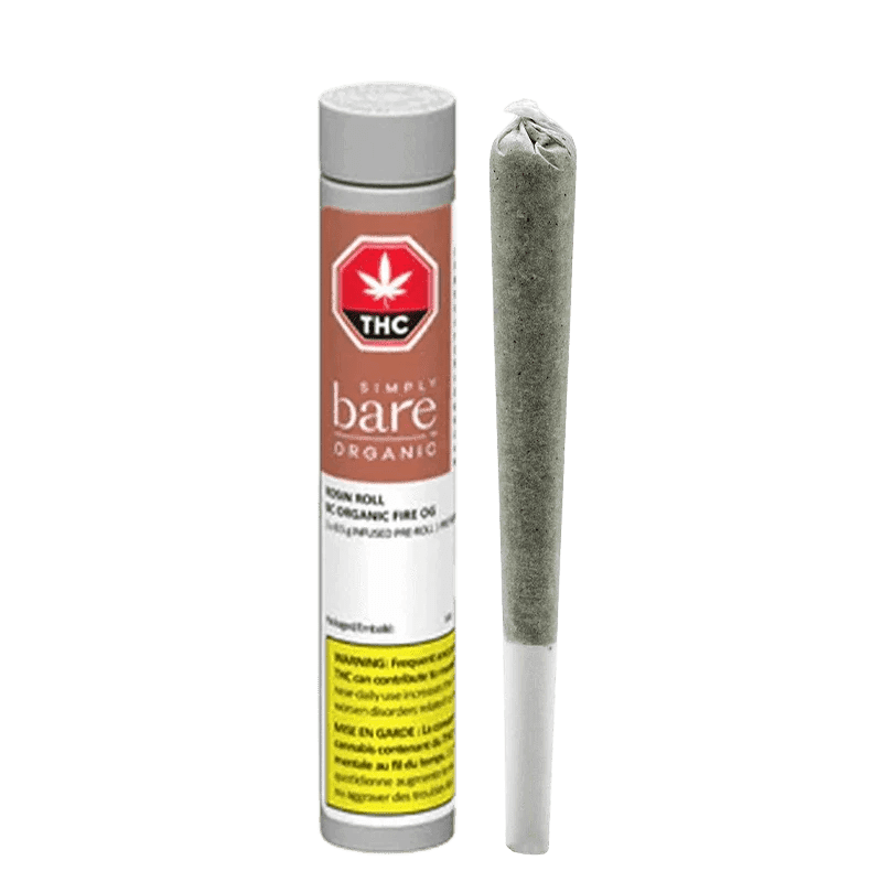 Simply Bare BC Organic Fire OG 1 x 0.5g Rosin Infused Pre-Roll