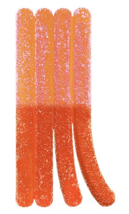 OLLI STIKISTIX Fizzy Peach Lemonade 1:1:1:1 CBG/CBN/THC/CBD 1x10g Soft Chew - Blend