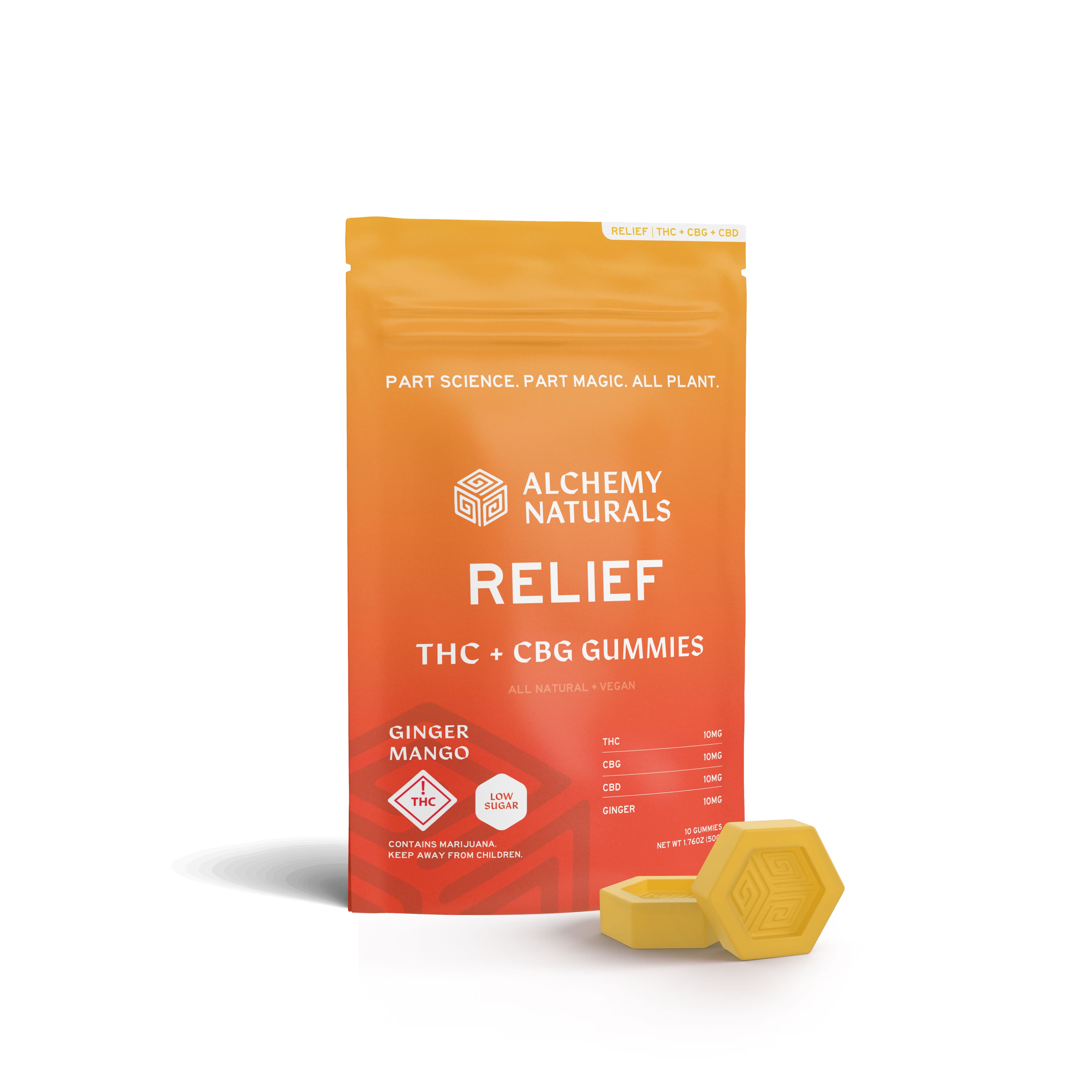 Alchemy Naturals Relief - Ginger Mango [10pk] (100mg CBD/100mg THC/100mg CBG)