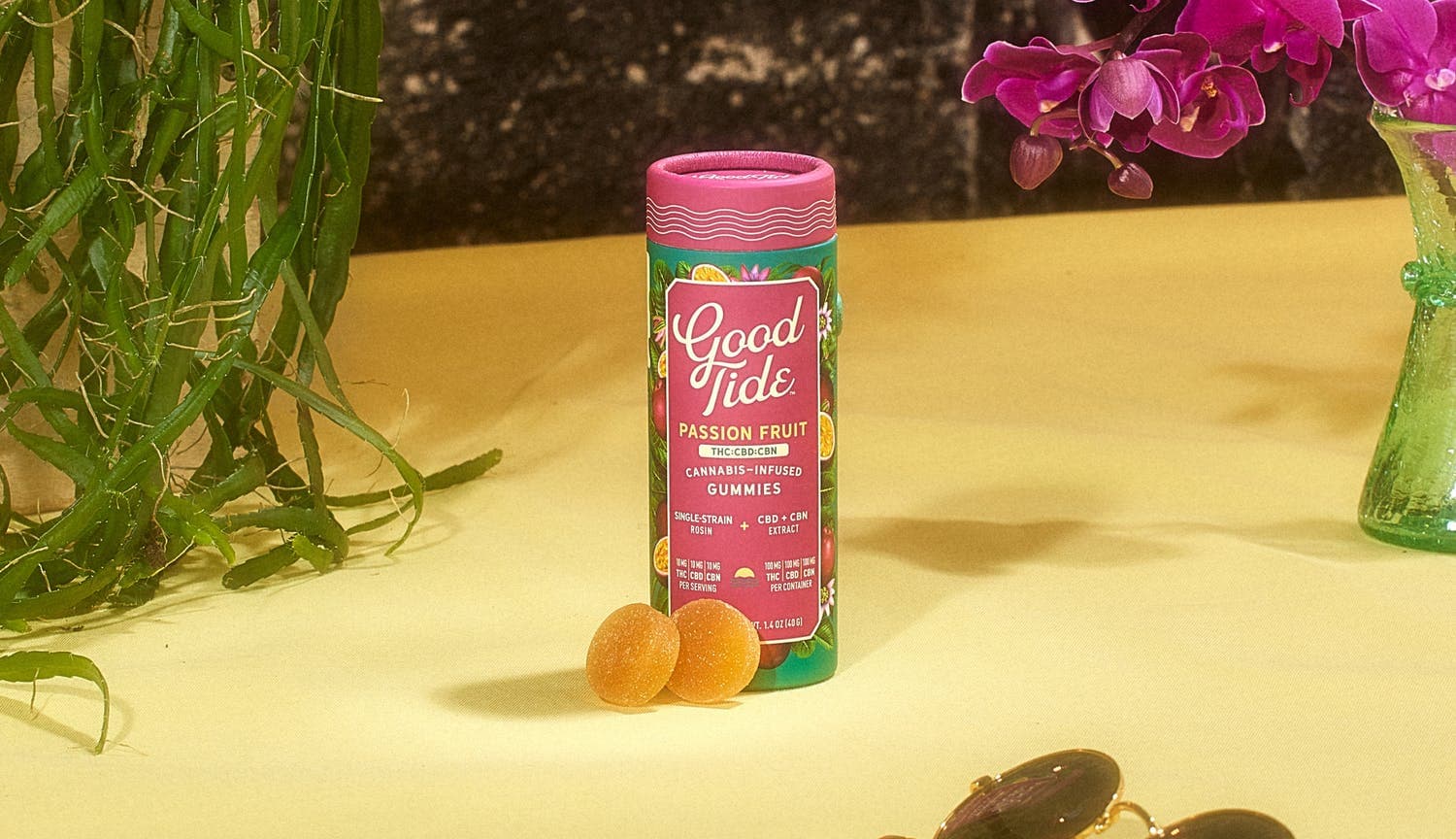 Good Tide REC: Good Tide Passion Fruit Live Rosin Gummies 100mg THC/100mg CBD/100mg CBN