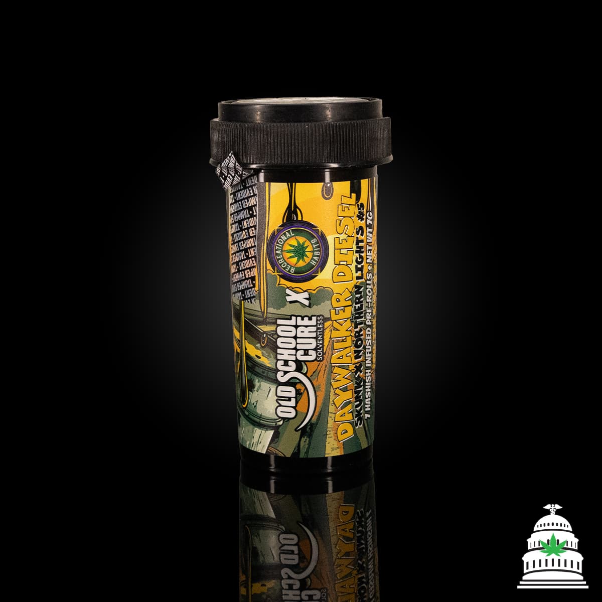 Old School Cure Daywalker Diesel - 7pk Old School Hash Infused PreRolls