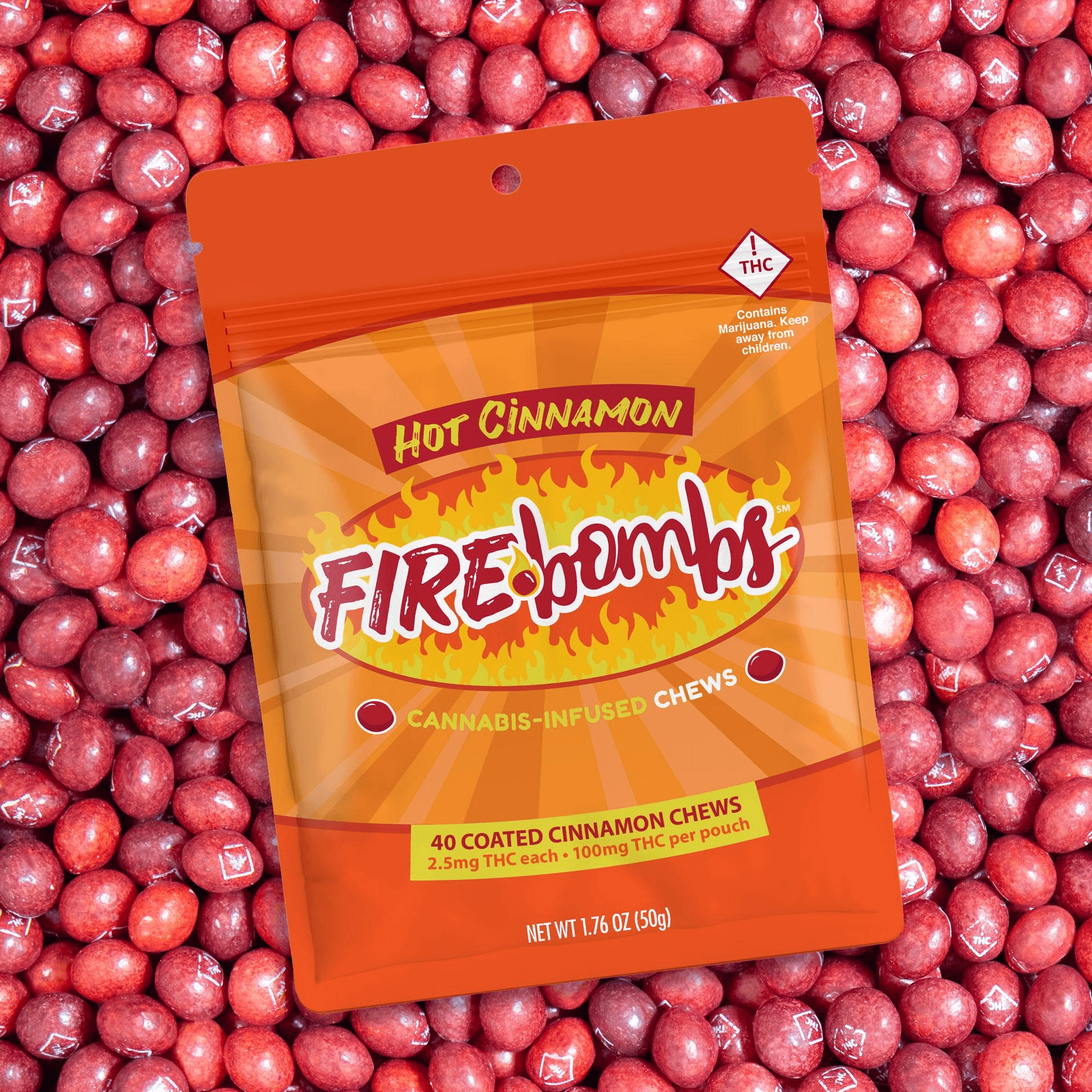 Joy Bombs by Joyibles Fire Bombs Hot Cinnamon - 10mg THC (4pk / 2.5mg THC ea)
