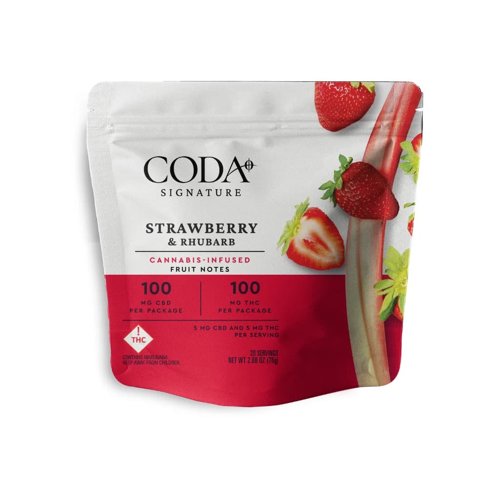Coda Signature Strawberry & Rhubarb [20pk] (100mg CBD/100mg THC)