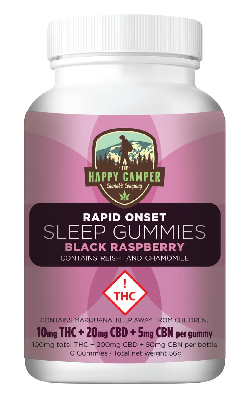 The Happy Camper Black Raspberry - Sleep [10pk] (100mg THC/200mg CBD/50mg CBN)