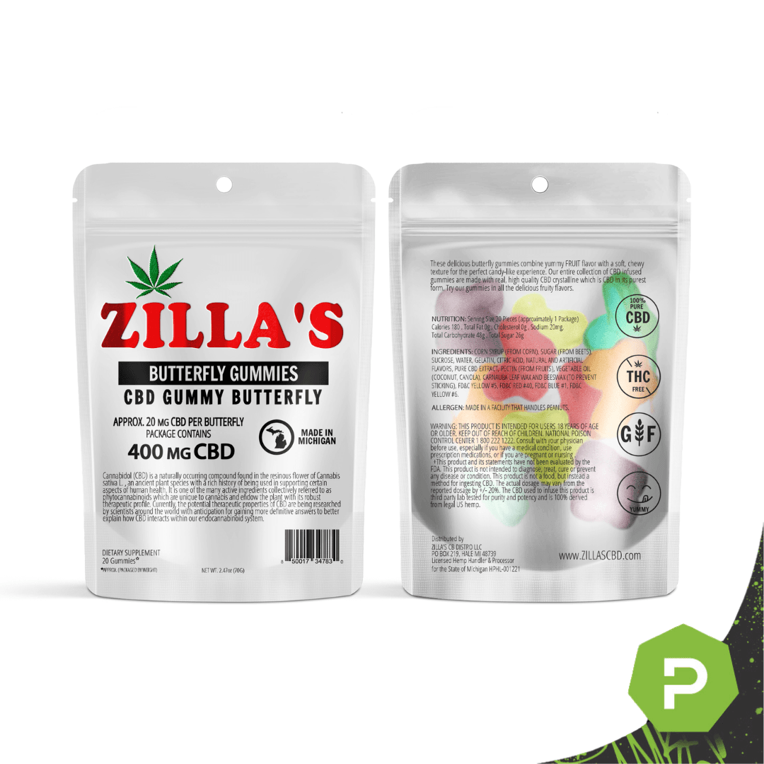 ZILLAS Butterfly CBD Gummies 400mg