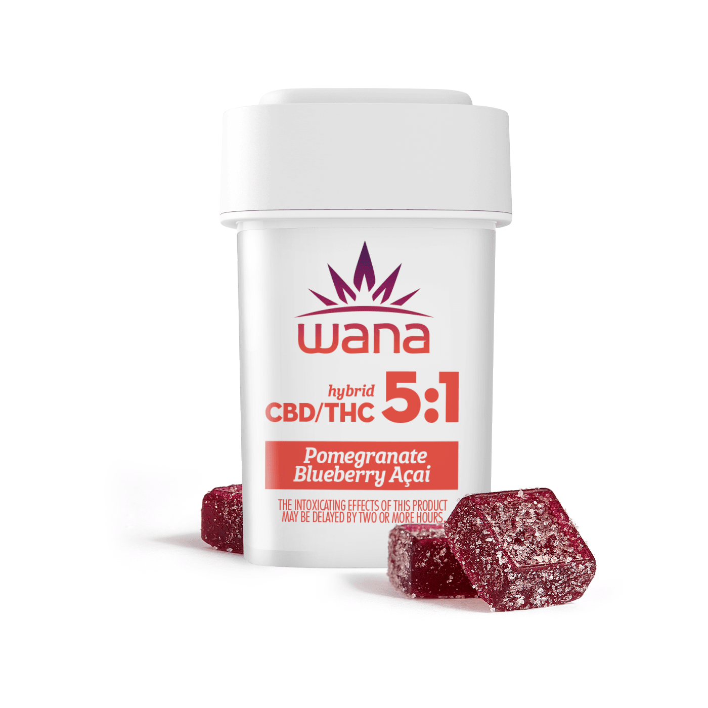 Wana Classic Pomegranate Blueberry Acai | 5:1 CBD:THC | 20pk Soft Lozenges