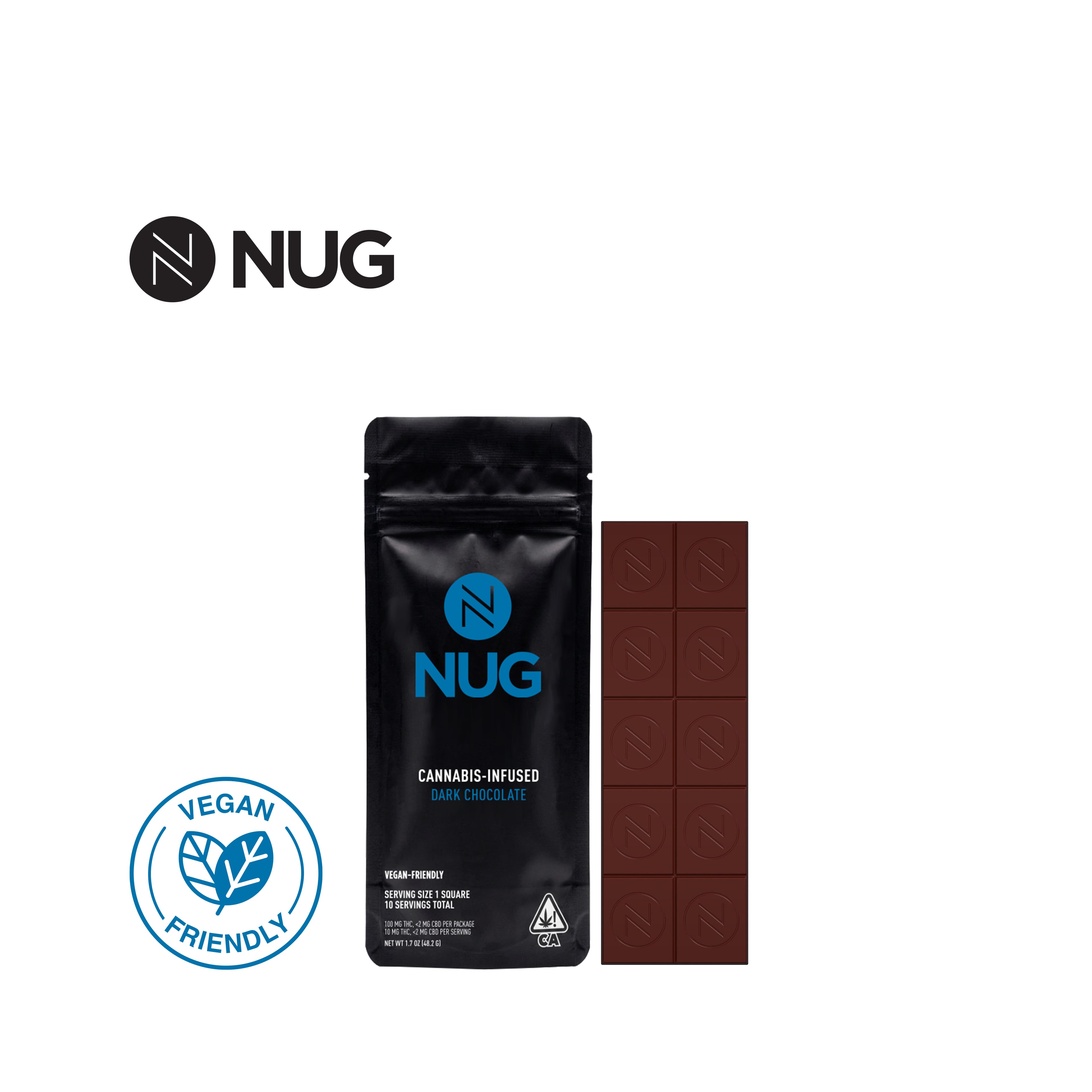 NUG DARK CHOCOLATE 100MG BAR
