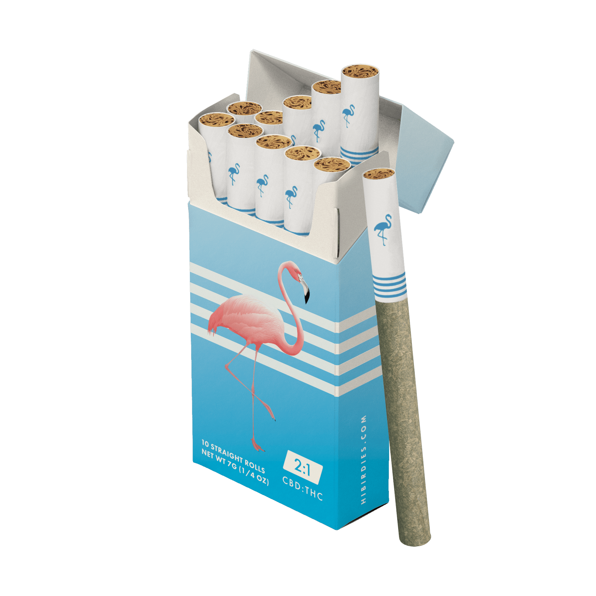 BIRDIES LIGHTS 2:1 CBD:THC 7G 10 PACK PREROLLS