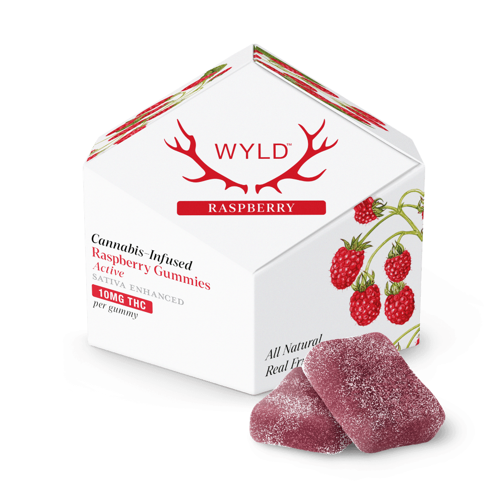 Wyld Raspberry Sativa Enhanced Gummies | 100mg