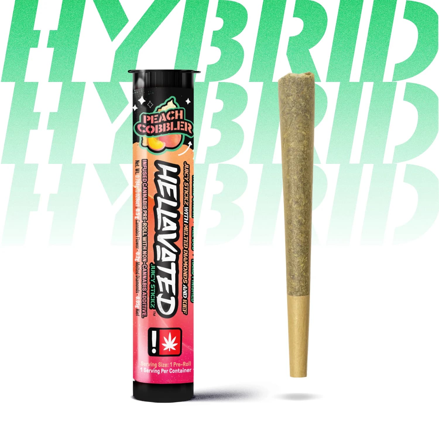 Hellavated Peach Cobbler Stickz Infused Pre-Roll | 0.75g
