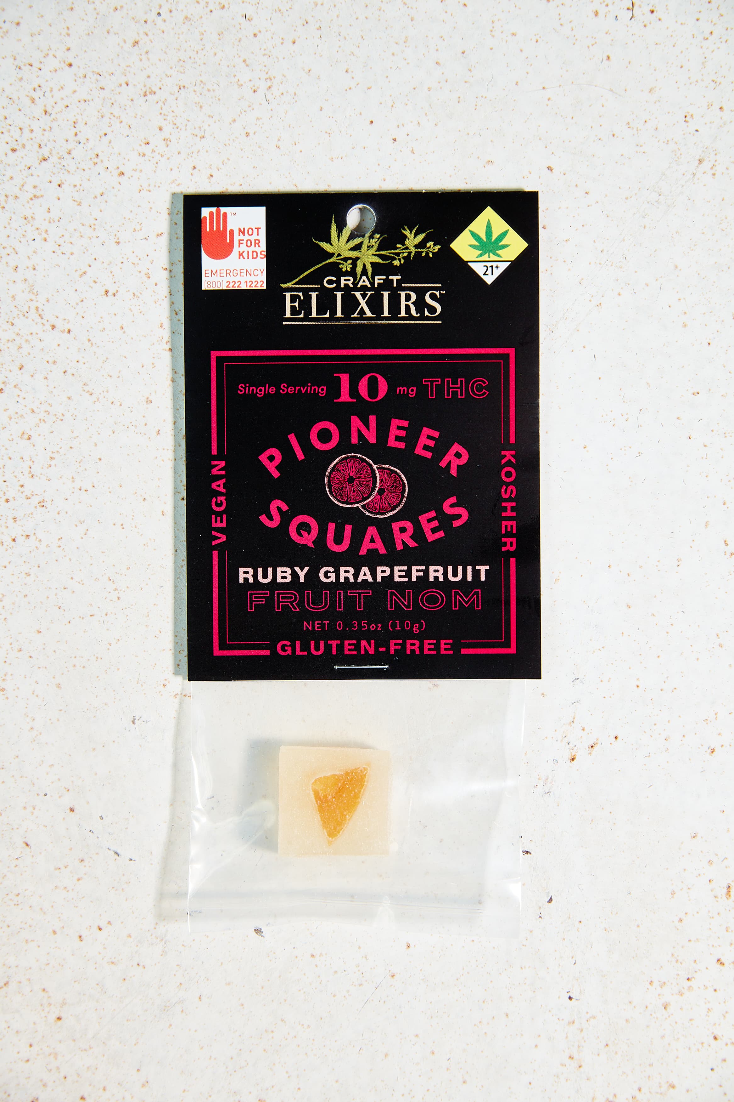 Pioneer Squares Gummies Ruby Grapefruit [Single] (10mg THC)