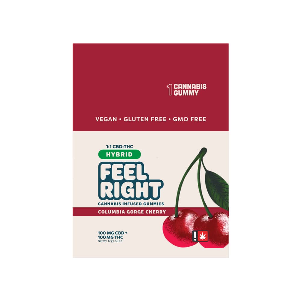 Feel Right 1:1 Columbia Gorge Cherry [1pk] (100mg CBD/100mg THC)