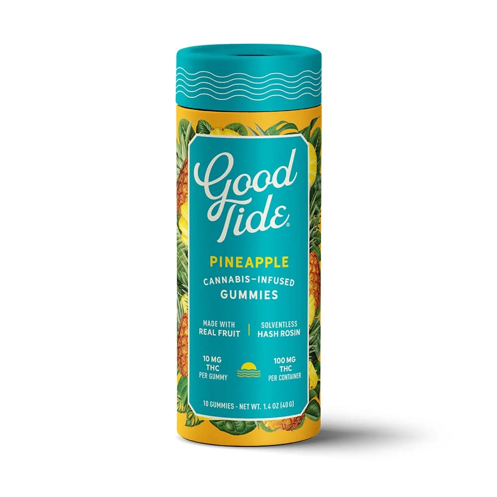 Good Tide Pineapple Single-Strain Hash Rosin Gummies | Uplifting | 100mg