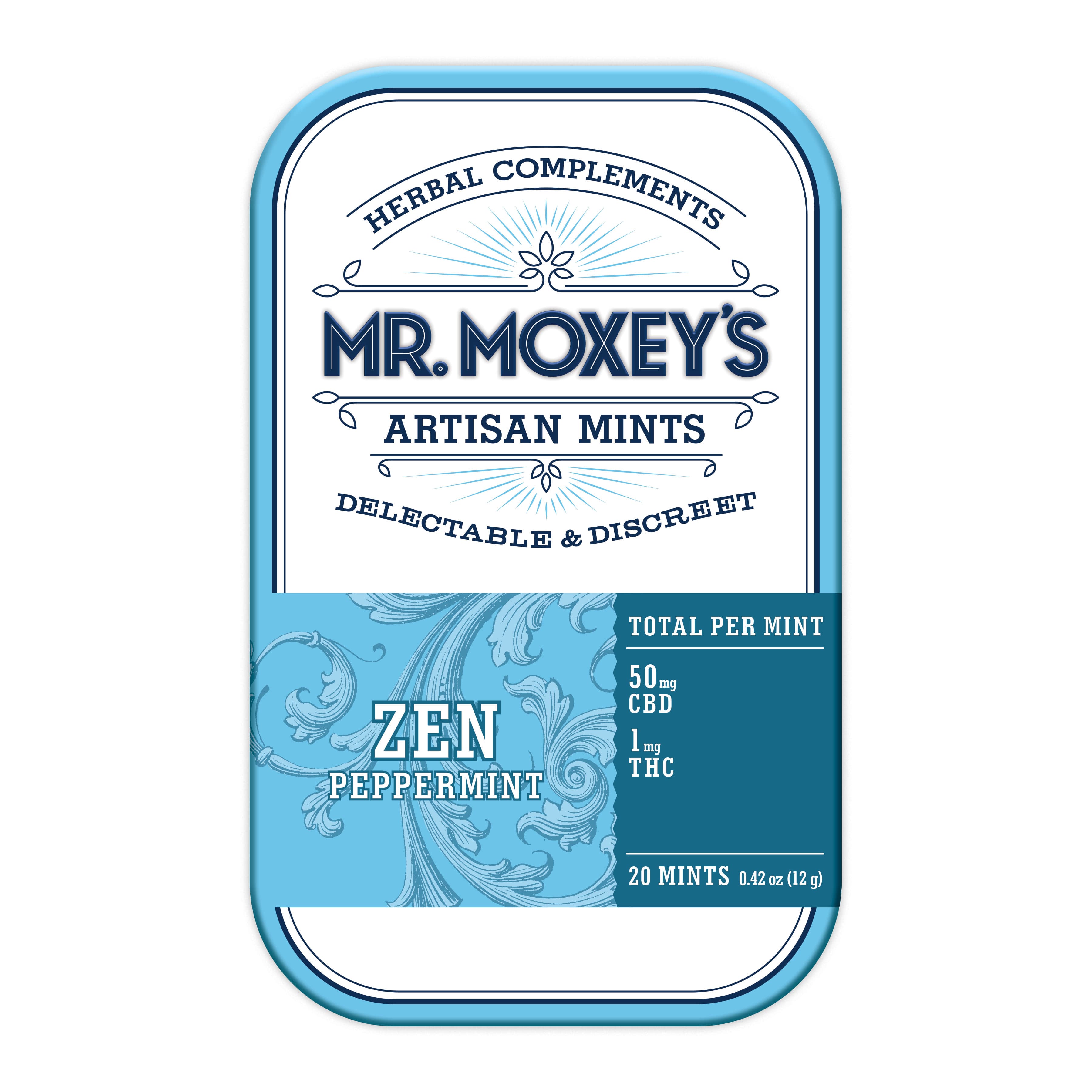 Mr. Moxey's Zen 50:1 CBD Peppermint Mints (1000mg CBD/20mg THC)