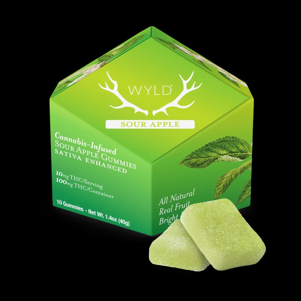Wyld Sour Apple Sativa Enhanced Gummies | 100mg
