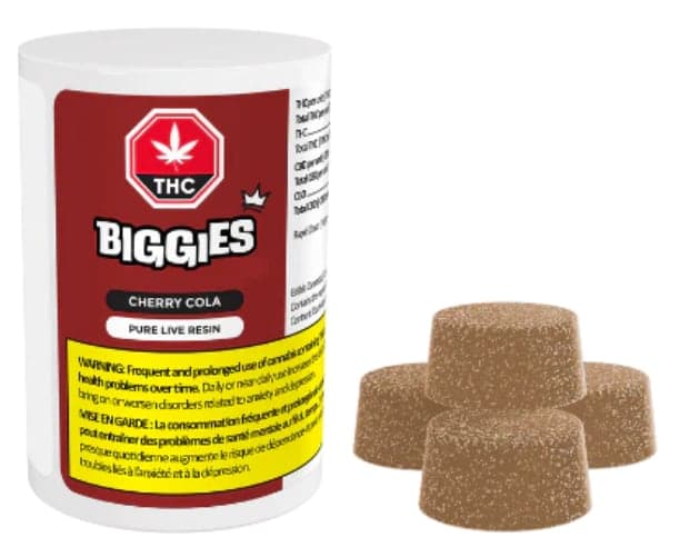 BIGGIES By EVEN Cherry Cola Pure Live Resin Chews - THC 2.5mg x 4