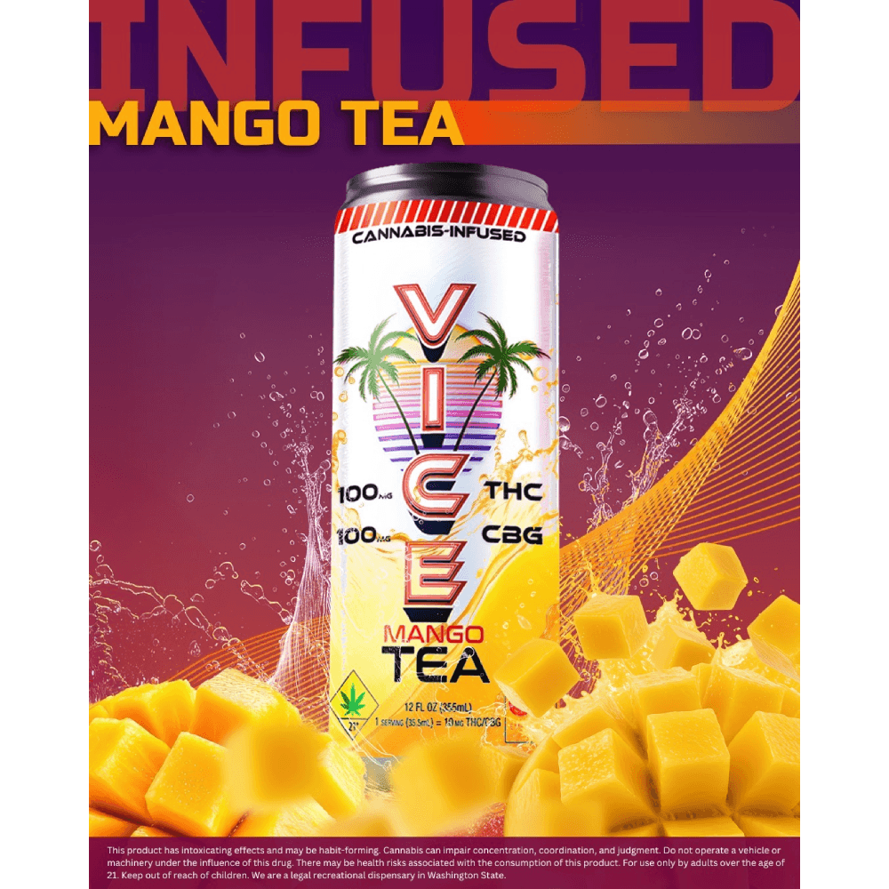 Vice 1:1 Mango Tea [12oz] (100mg THC/100mg CBG)