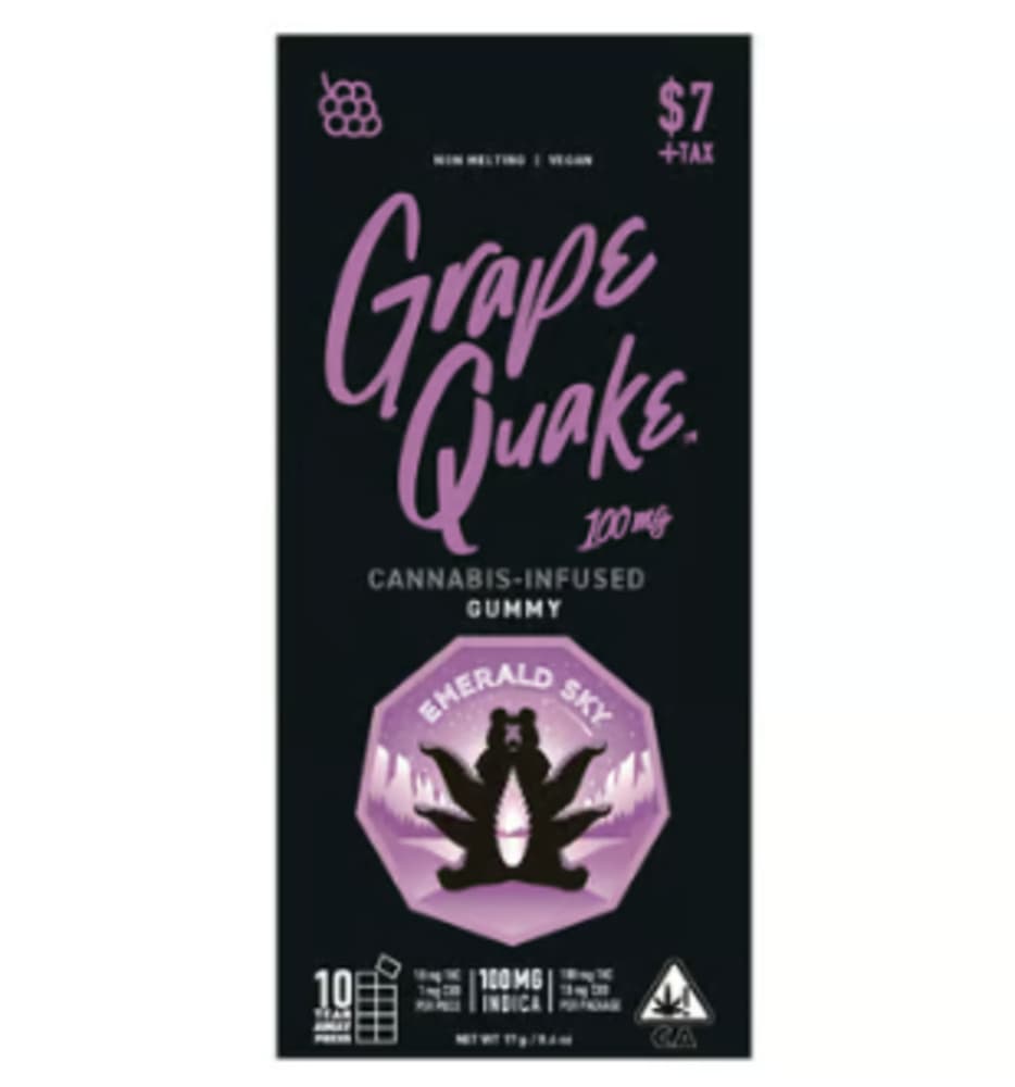 EMERALD SKY Emerald Sky Grape Quake Indica Gummy 100mg