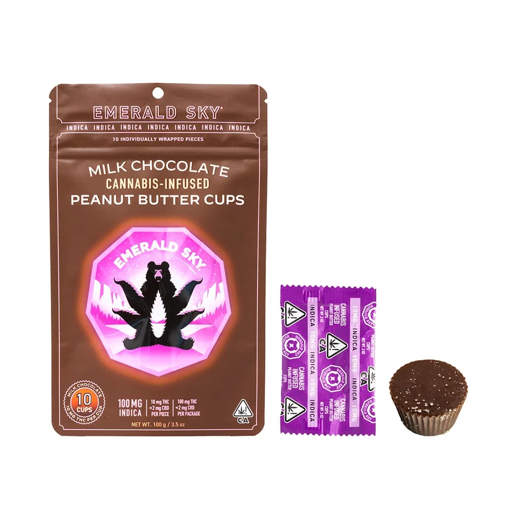 EMERALD SKY Peanut Butter Cups Milk Chocolate | 10pk/10mg - 100mg | Sativa