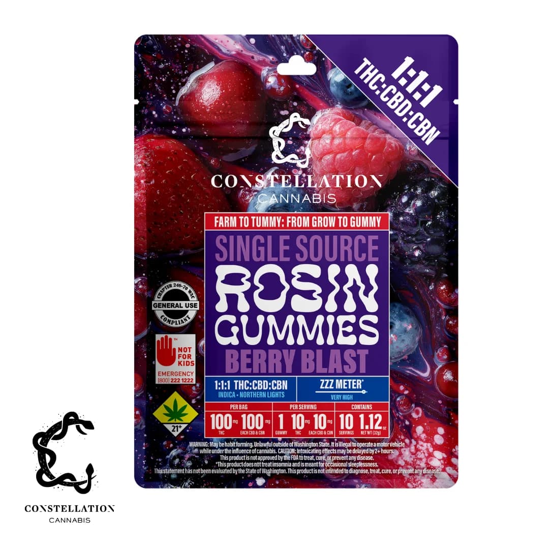 Constellation Cannabis 1:1:1 CBN Berry Blast [10pk] (100mg THC/100mg CBD/100mg CBN)