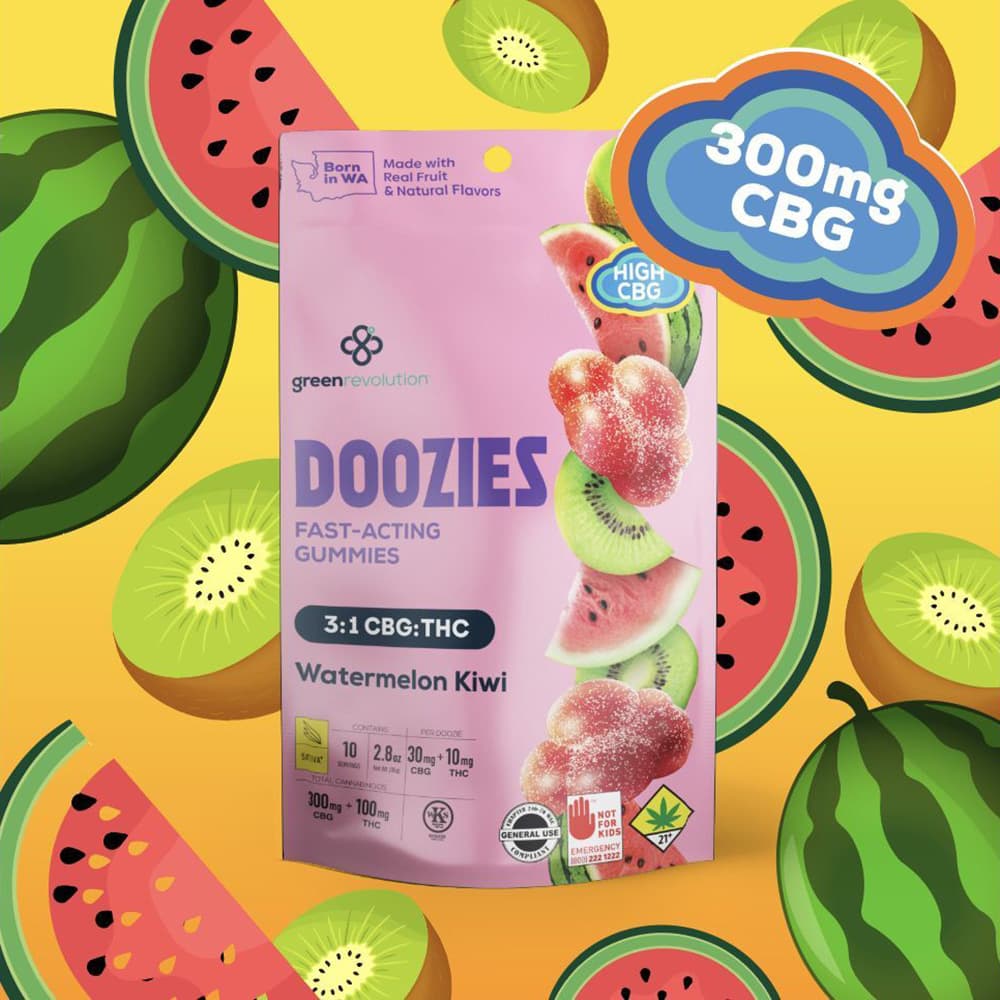 Green Revolution 3:1 Watermelon Kiwi [10pk] (300mg CBG/100mg THC)