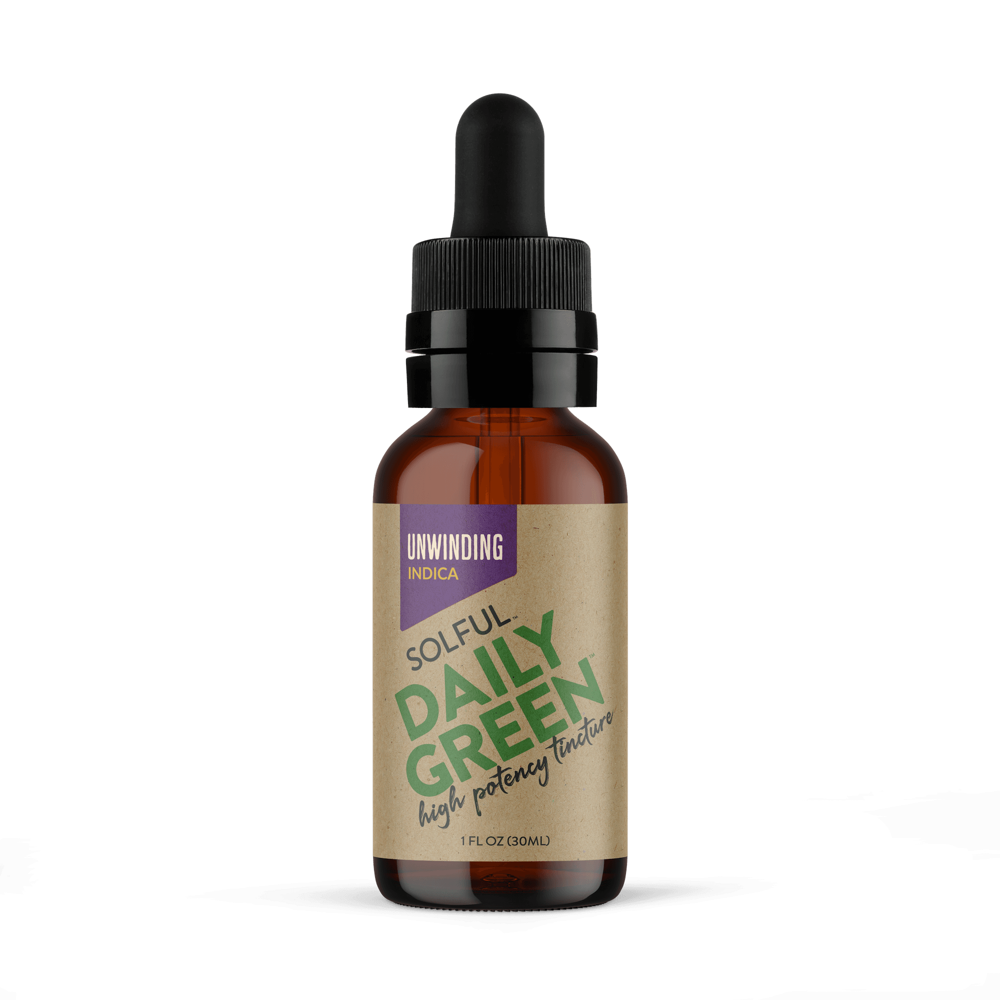 Solful Daily Green Unwinding Indica High Potency Tincture 30ml (1000mg)