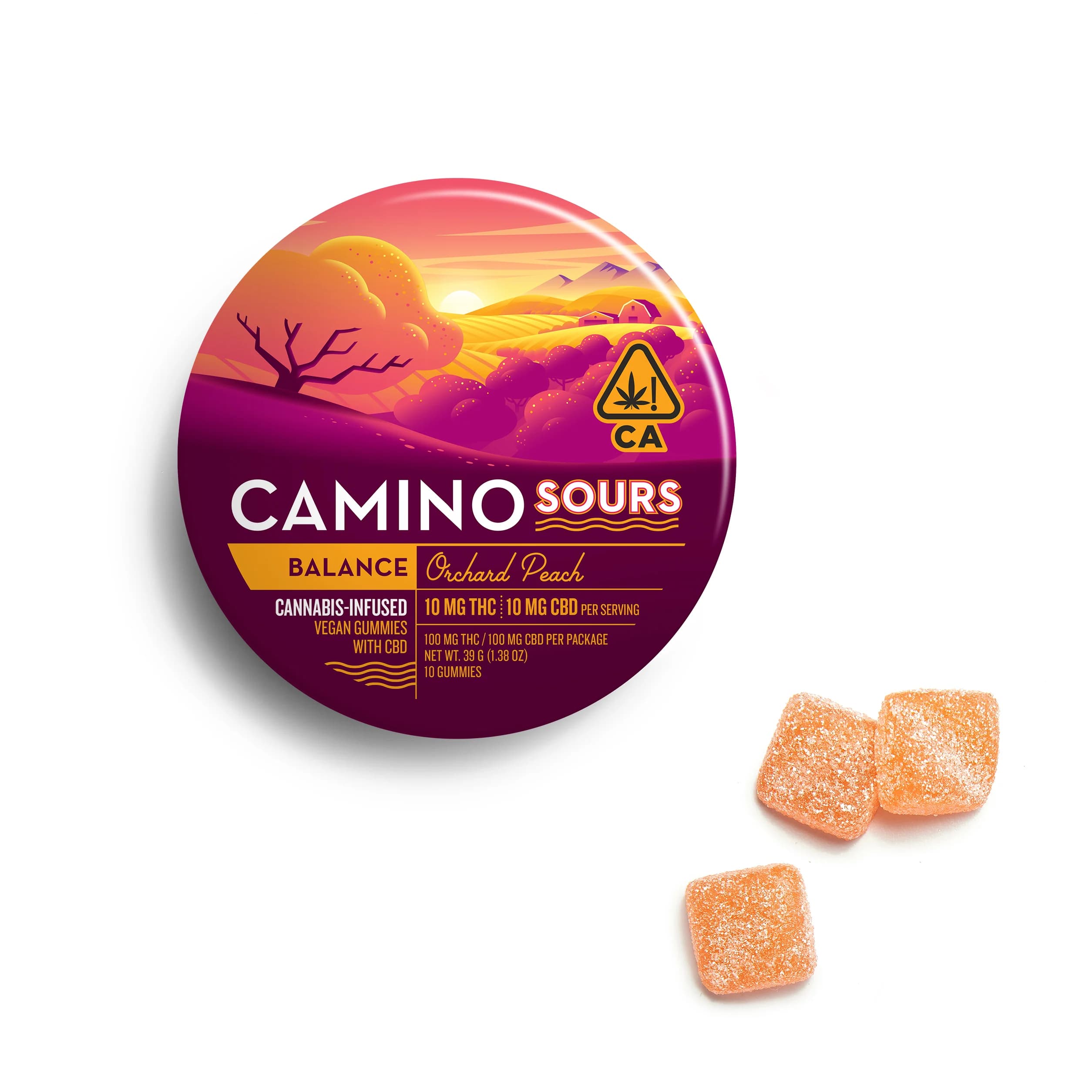 Camino 10:10 'Balance' Orchard Peach [10pk] (100mg CBD/100mg THC)