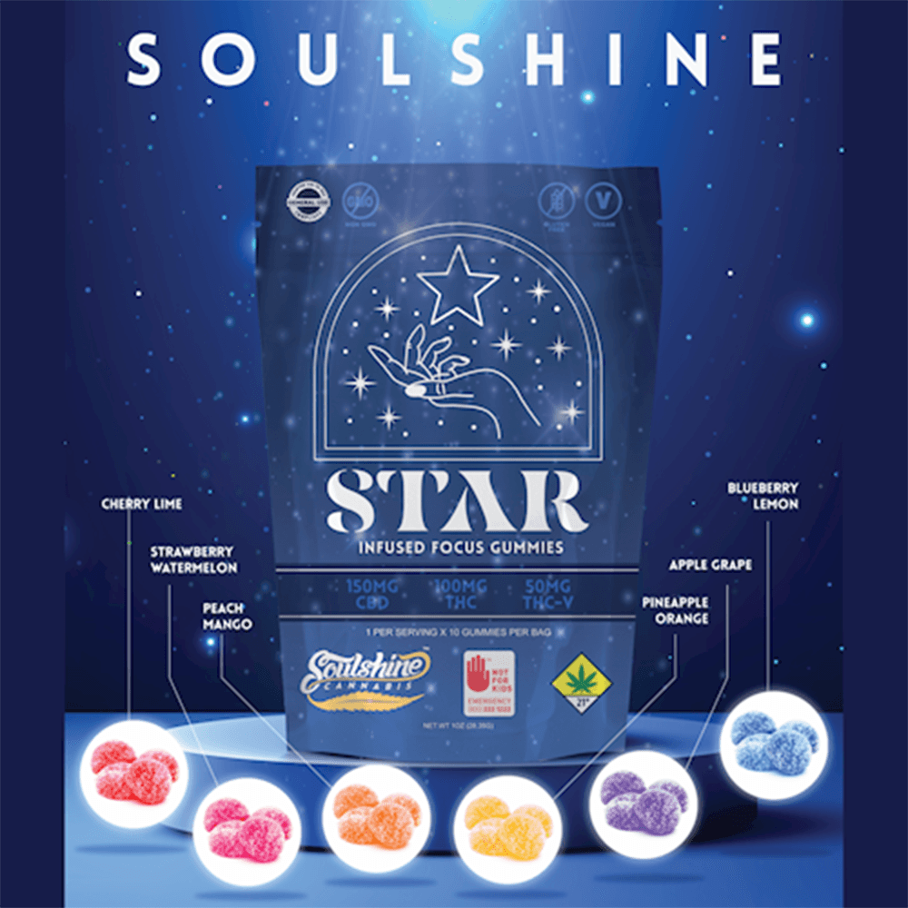 Soulshine 3:2:1 Blueberry Lemon [10pk] (150mg CBD/100mg THC/50mg THCV)