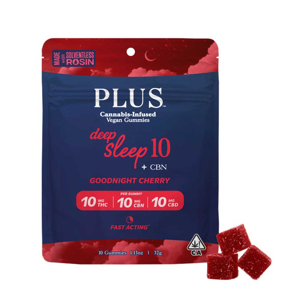 PLUS Deep Sleep Goodnight Cherry 10:10:10 [10pk] (100mg THC/100mg CBD/100mg CBN)