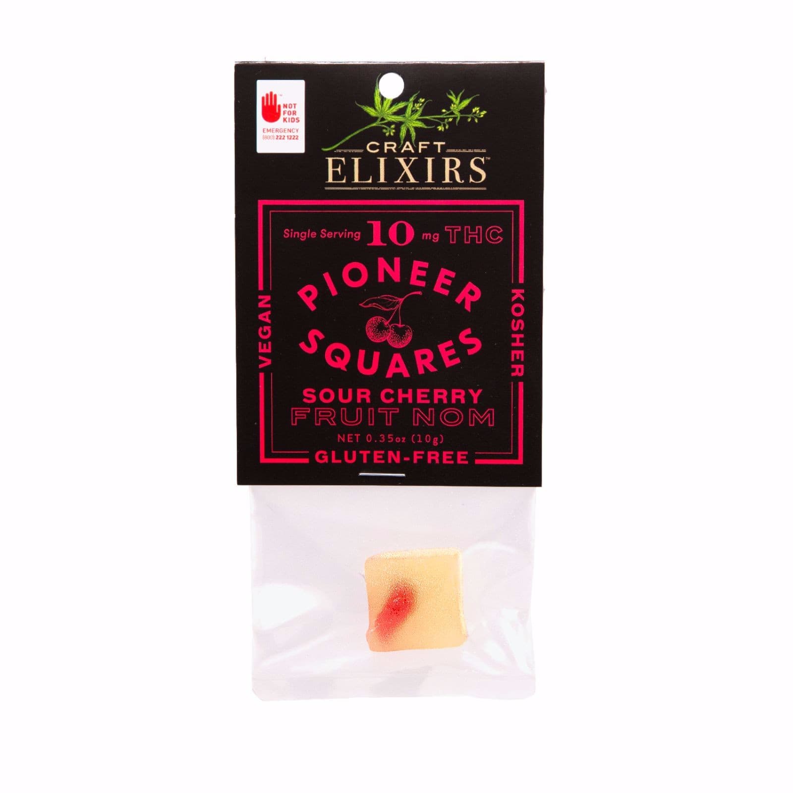 Pioneer Squares Gummies Sour Cherry [Single] (10mg THC)