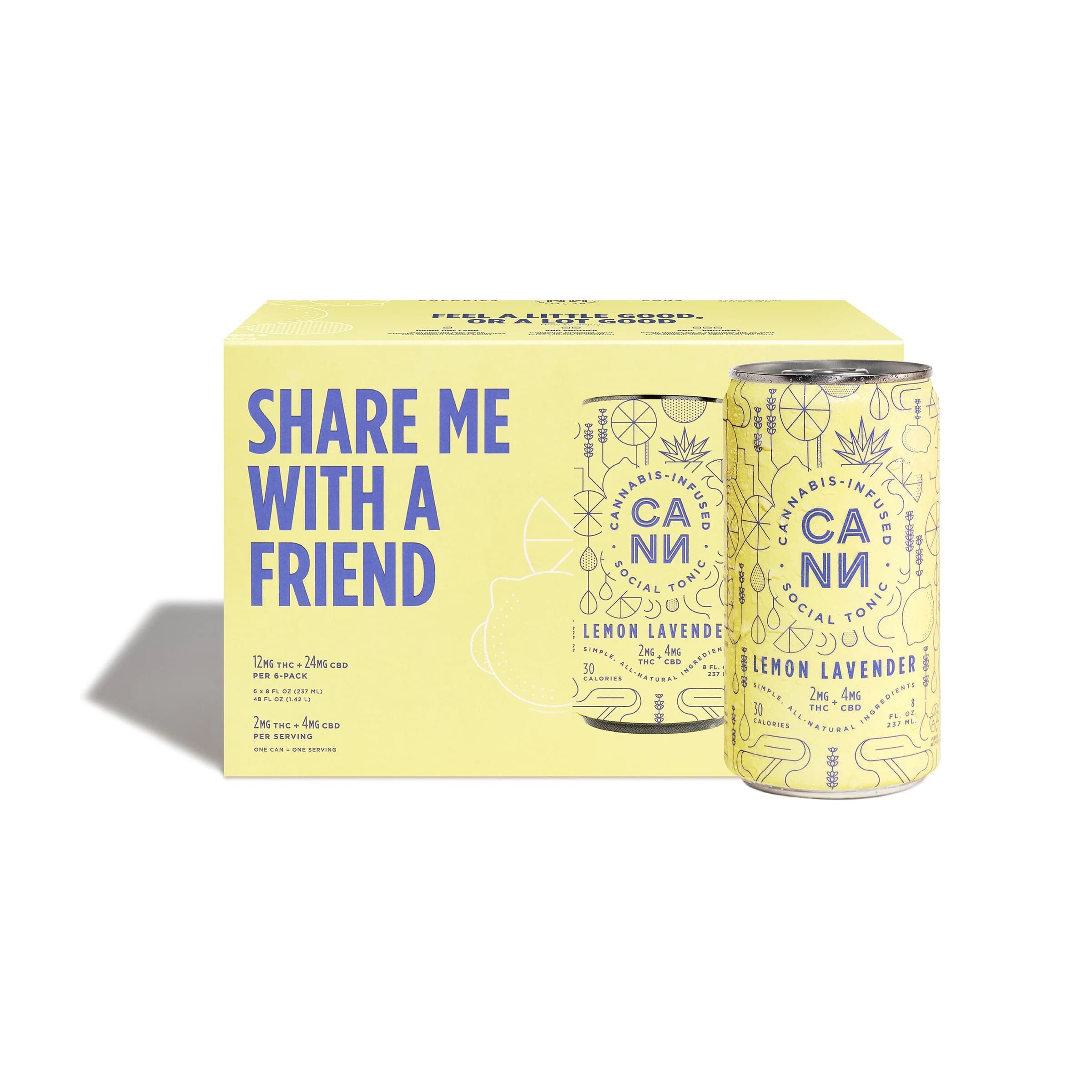 Cann Lemon Lavender 6pk (2mg THC, 4mg CBD per can)