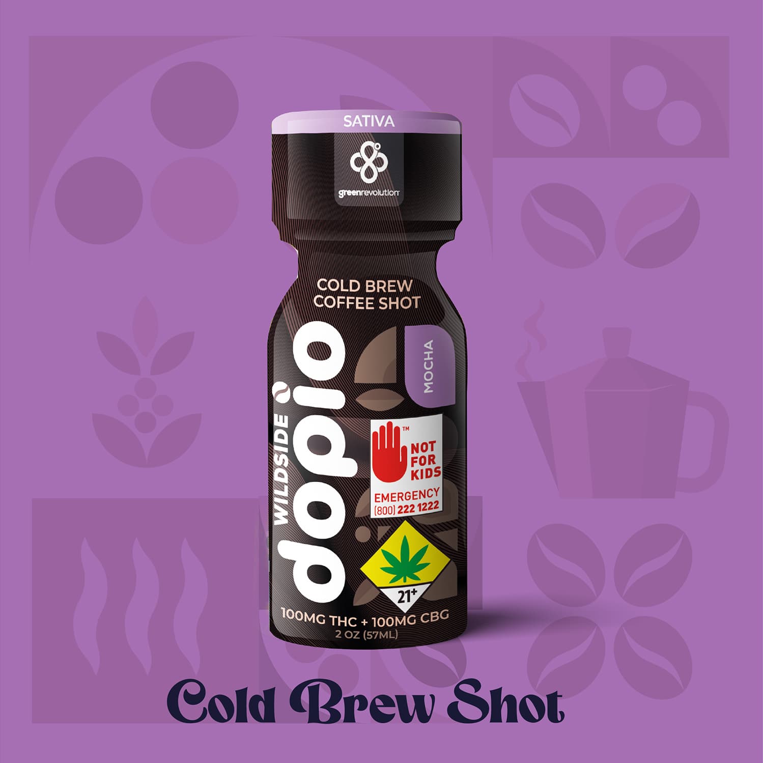 Green Revolution 1:1 Dopio Mocha [2oz] (100mg THC/100mg CBG/100mg Caffeine)