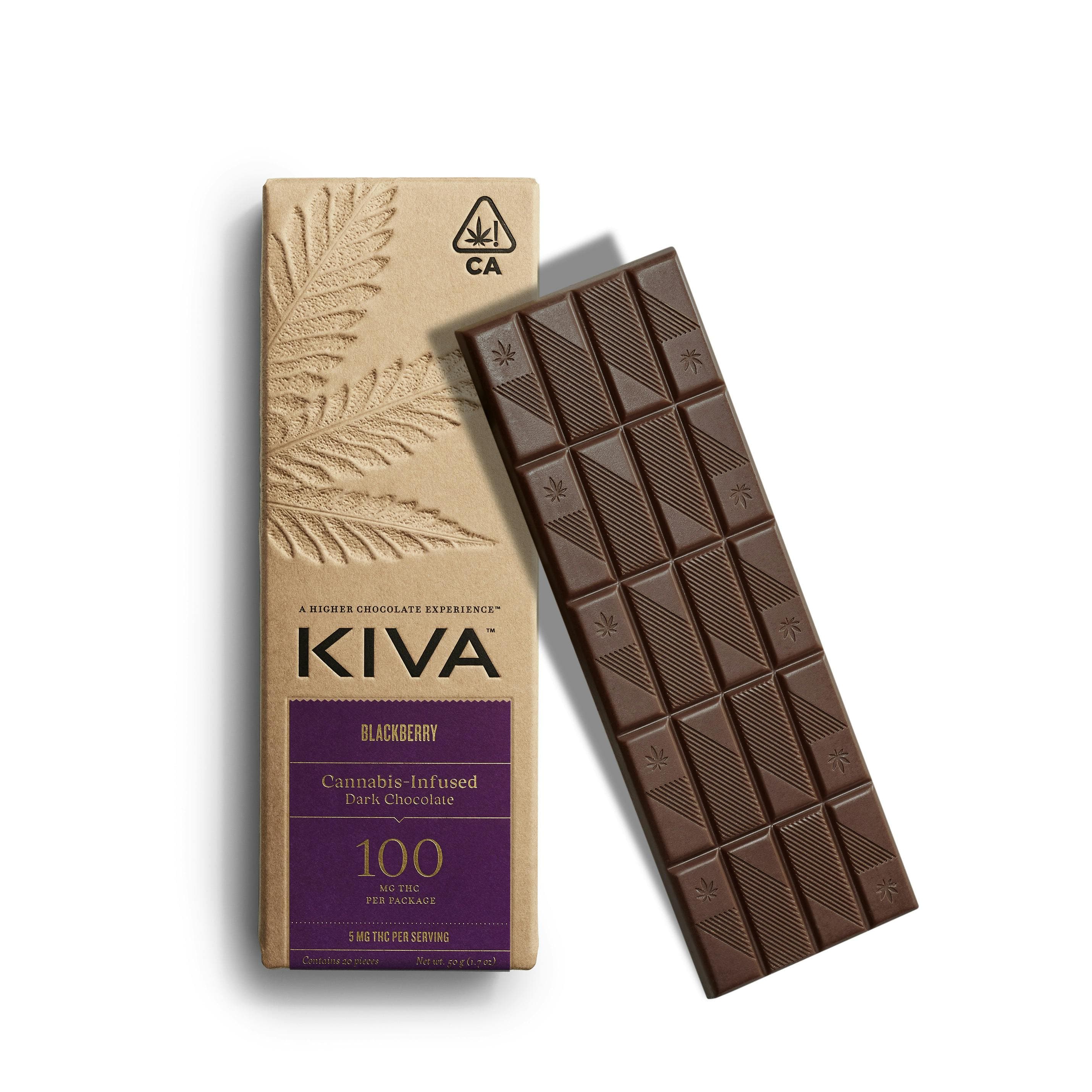 Kiva Blackberry Dark Chocolate Bar 100mg