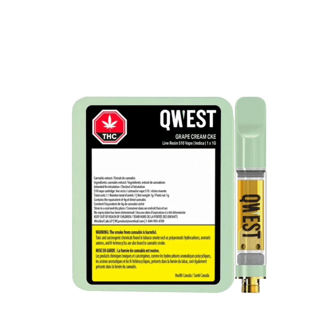 Qwest Grape Cream CKE Live Resin 510 Cartridge - 1g