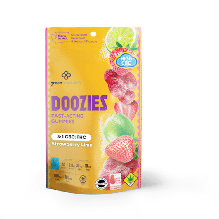 Doozies Strawberry Lime ELEVATE 3:1 CBC/THC 10pk Gummies (100mg)