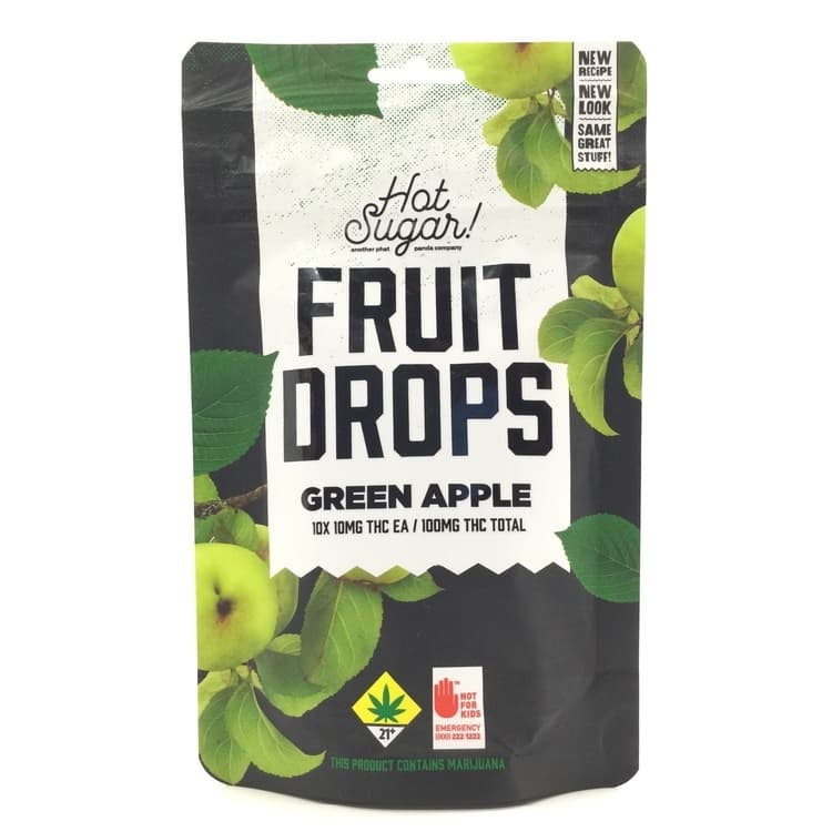 Hot Sugar Hot Sugar: Fruit Drops (100mg THC), Green Apple