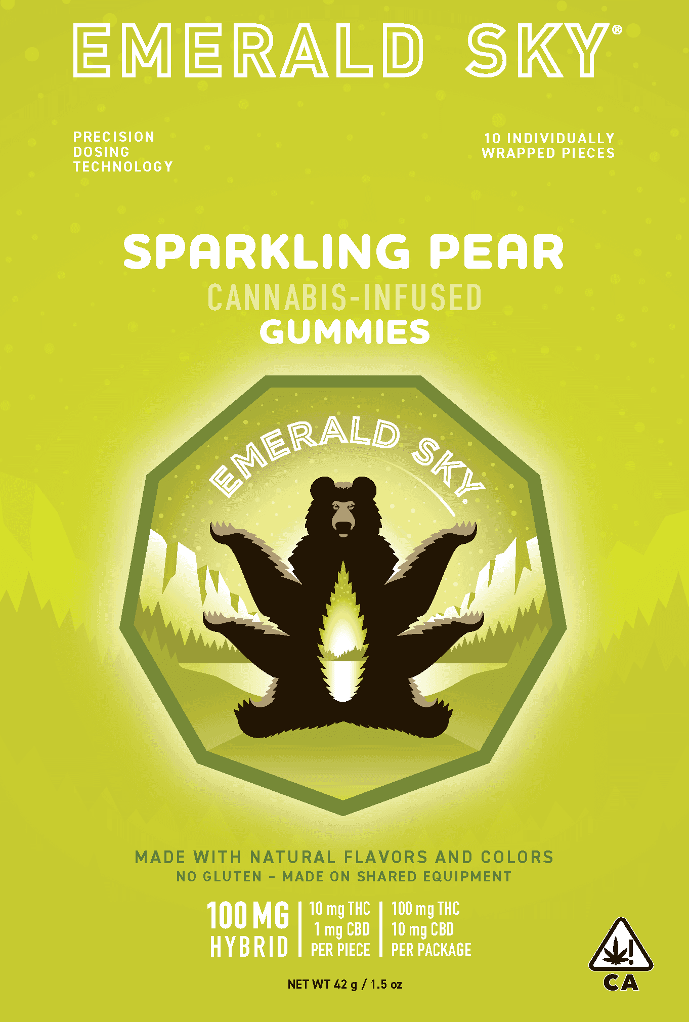 EMERALD SKY Gummies 10pk - Sparkling Pear 100mg