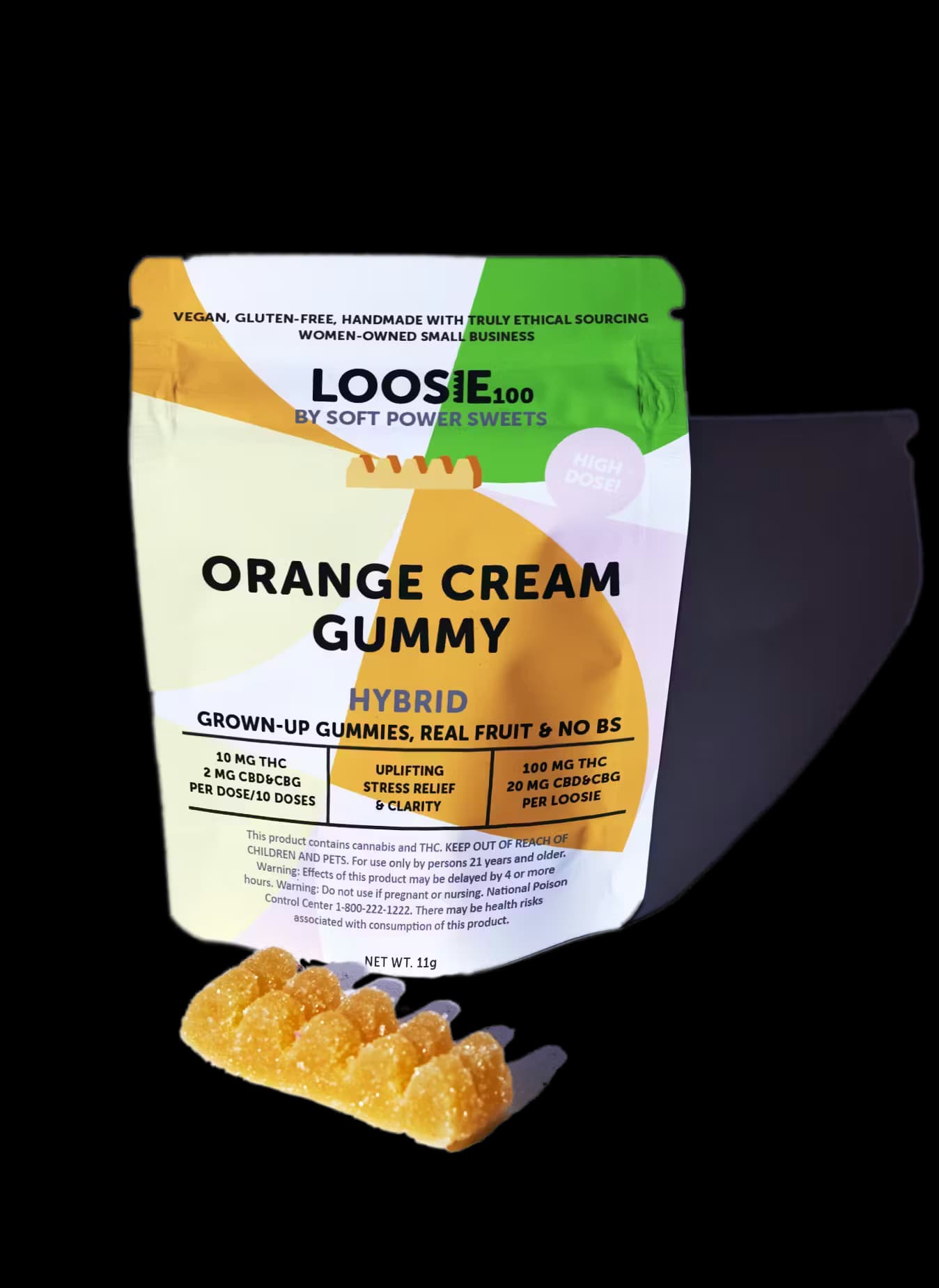 Soft Power Sweets Orange Cream (Hybrid) | Gummies | 10pc | 100mg