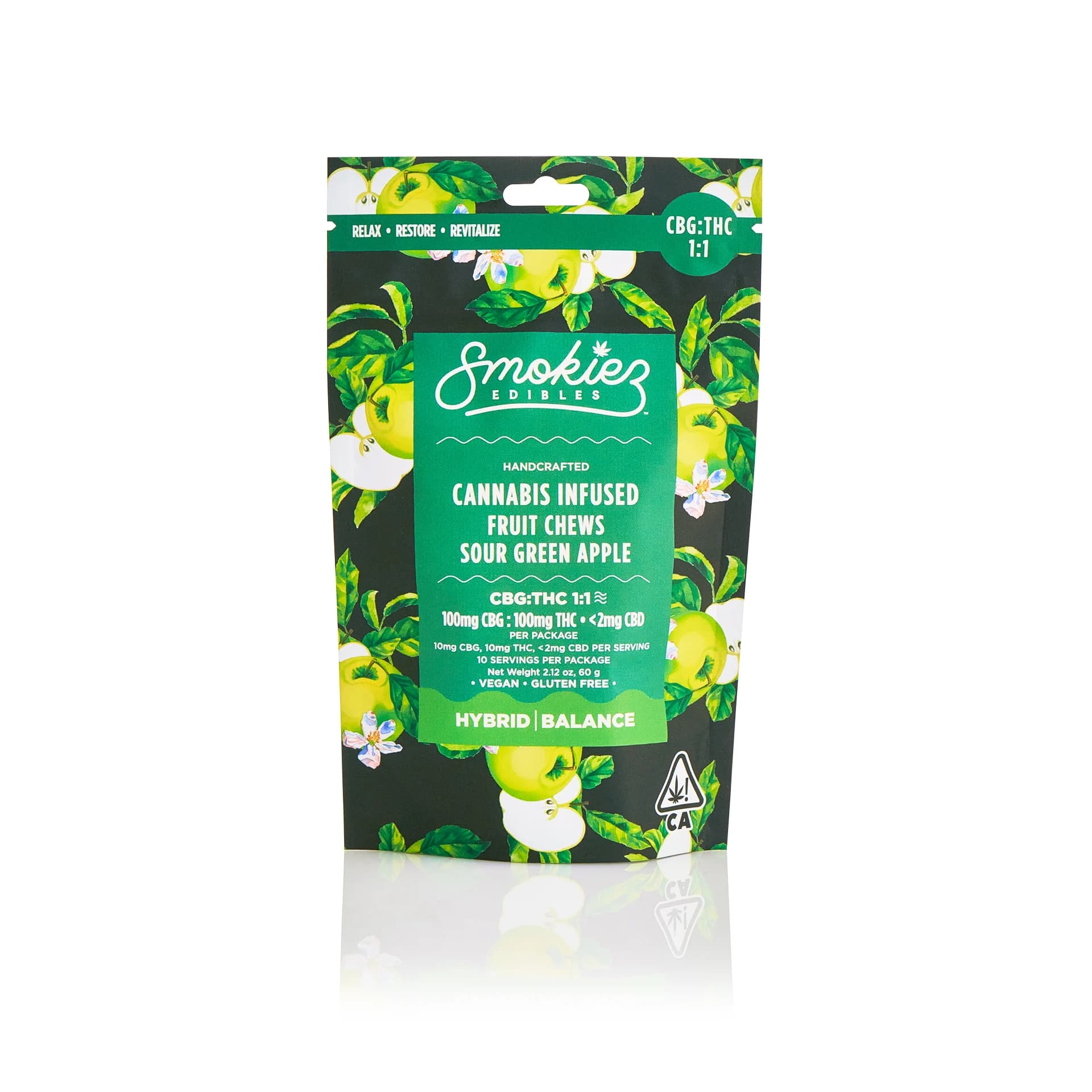 SMOKIEZ 1:1 Sour Green Apple [10pk] (100mg CBG/100mg THC)