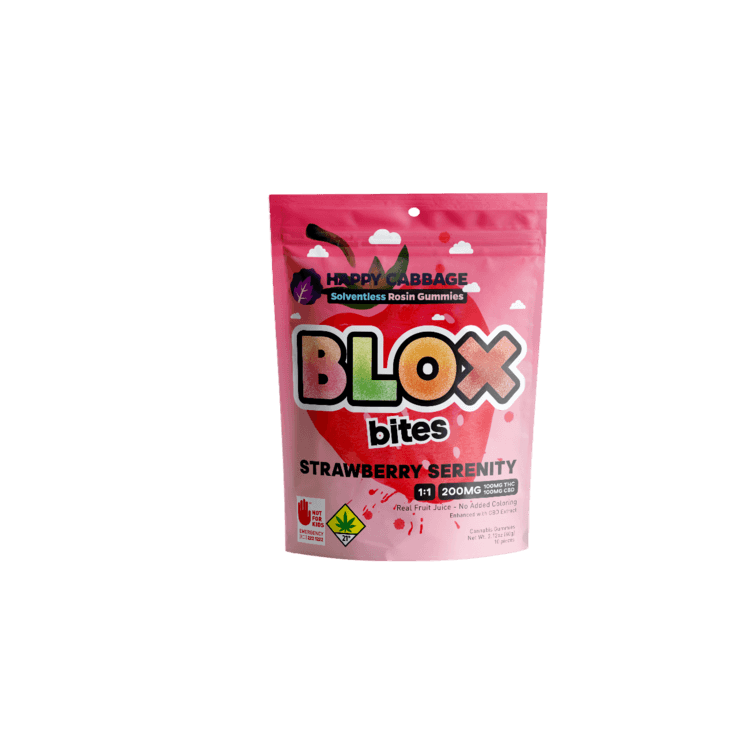 Happy Cabbage Happy Cabbage Edible Solventless CBD Strawberry Serenity 1:1 200mg 2.12oz