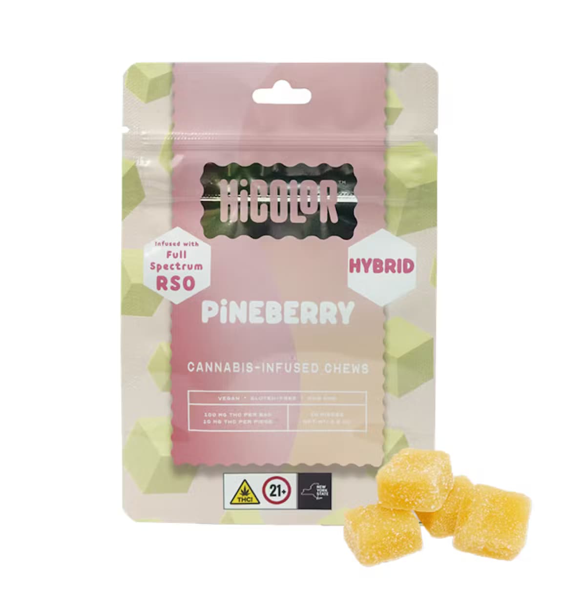 HiCOLOR HiColor Pineberry Full Spectrum RSO 10pk 100mg Gummies