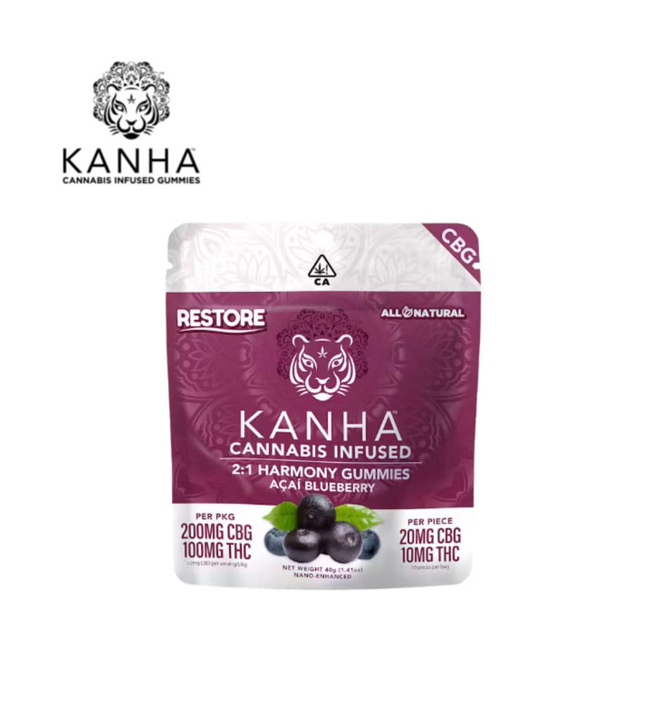 KANHA Harmony Restore 2:1 Acai Blueberry [10pk] (200mg CBG /100mg THC)