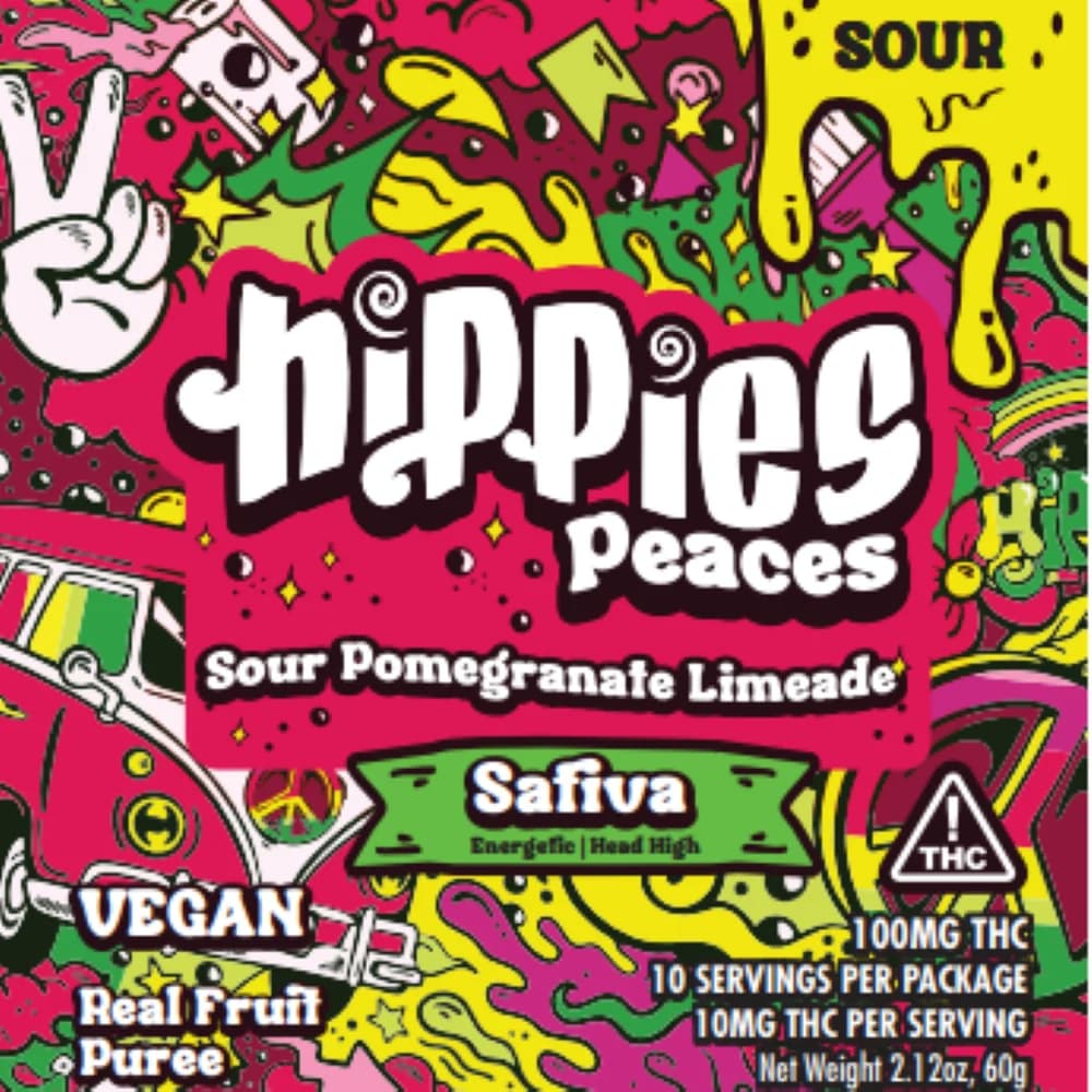 Hippies Sour Pomegranate Limeade [10pk] (100mg)