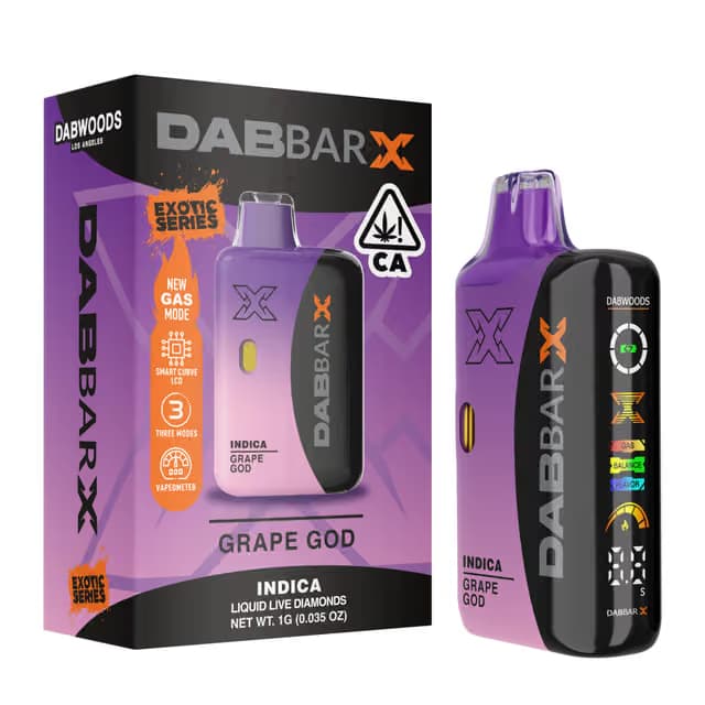 Dabwoods Grape God - Disposable Cart 1G Exotic Liquid Live Diamonds Indica
