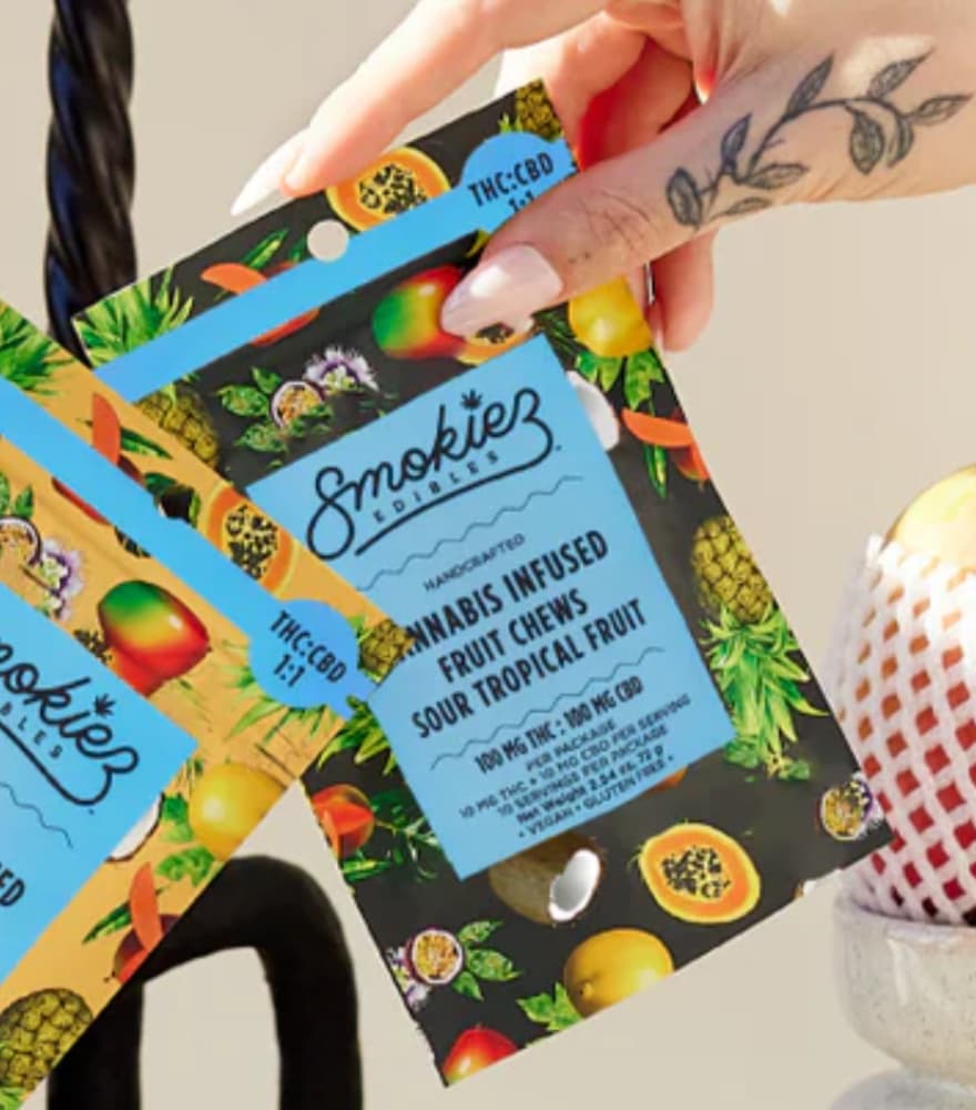 SMOKIEZ 1:1 Sour Tropical Fruit [10pk] (100mg THC/ 100mg CBD)