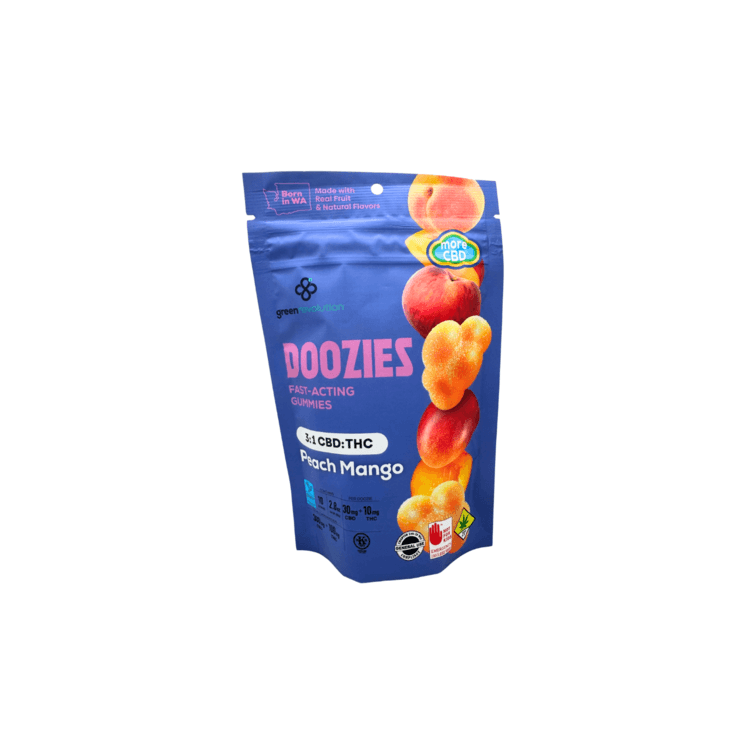 Doozies Peach Mango 3:1 CBD/THC Gummies 10pk (100mg)