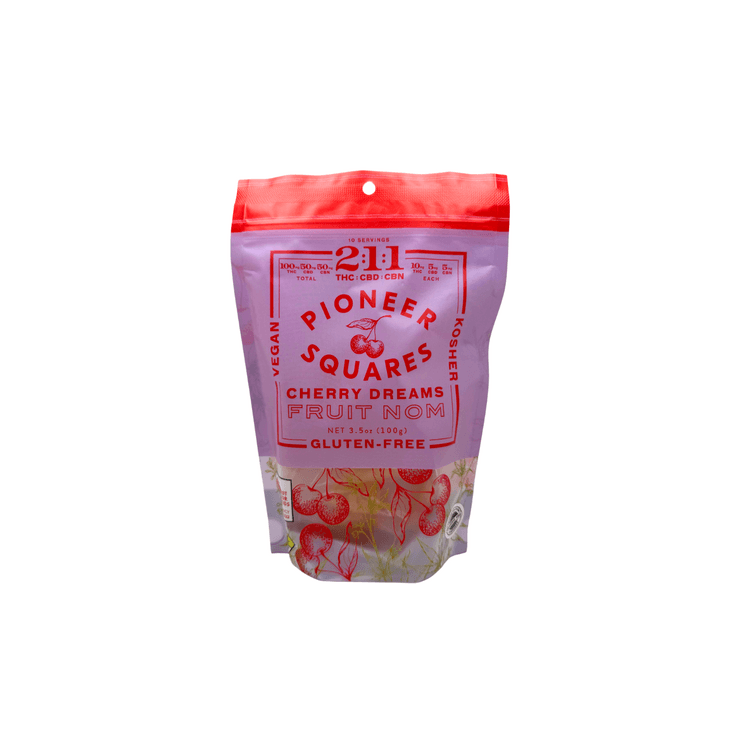 Pioneer Squares 2:1:1 Gummies Cherry Dreams [10pk] (100mg THC/50mg CBD/50mg CBN)