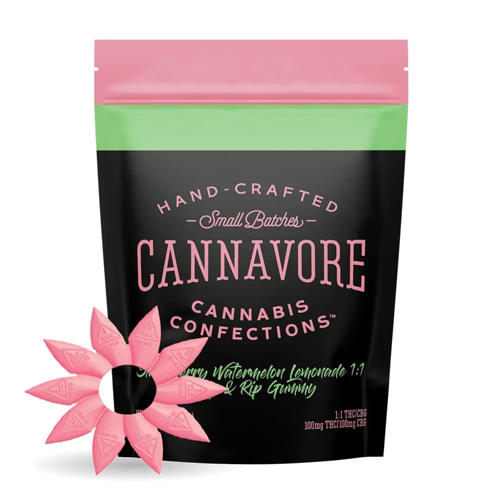 Cannavore Edibles Cannavore Gummy 1:1 Strawberry Watermelon Lemonade (100mg THC/100mg CBG)